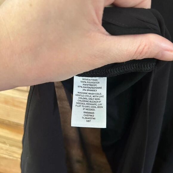 Leith XS Black Short Sleeve Layered Sheer‎ Tunic Blouse - Picture 9 of 9